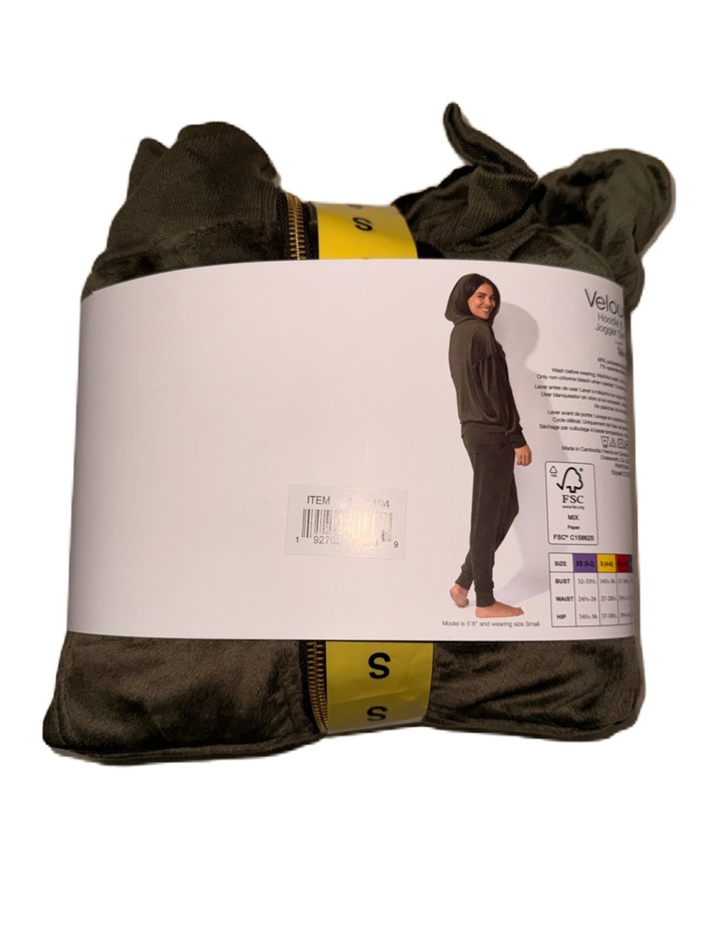 Felina Velour Hoodie & Jogger Set Olive Green Women S Jogging Suit Sleepwear NWT - Picture 5 of 7